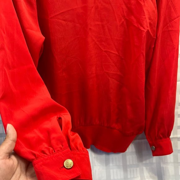 ANDREA GAYLLE WOMEN BLOUSE COLOR RED SIZE 18 LONG SLEEVE - Picture 10 of 12